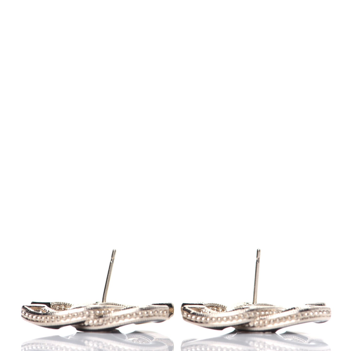 Enamel CC Earrings Black Gold