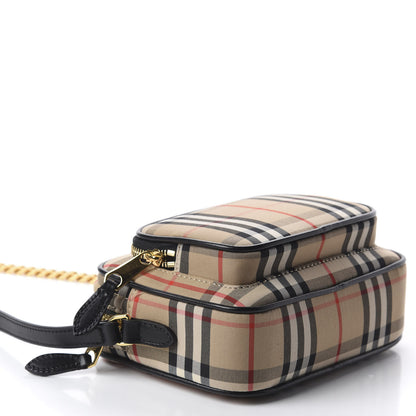 Burberry Calfskin Vintage Check Camera Bag Archive Beige 3 of 9