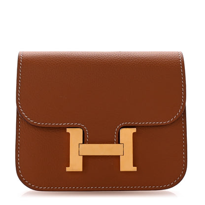 Hermes Evercolor Constance Slim Wallet Gold 1 of 8