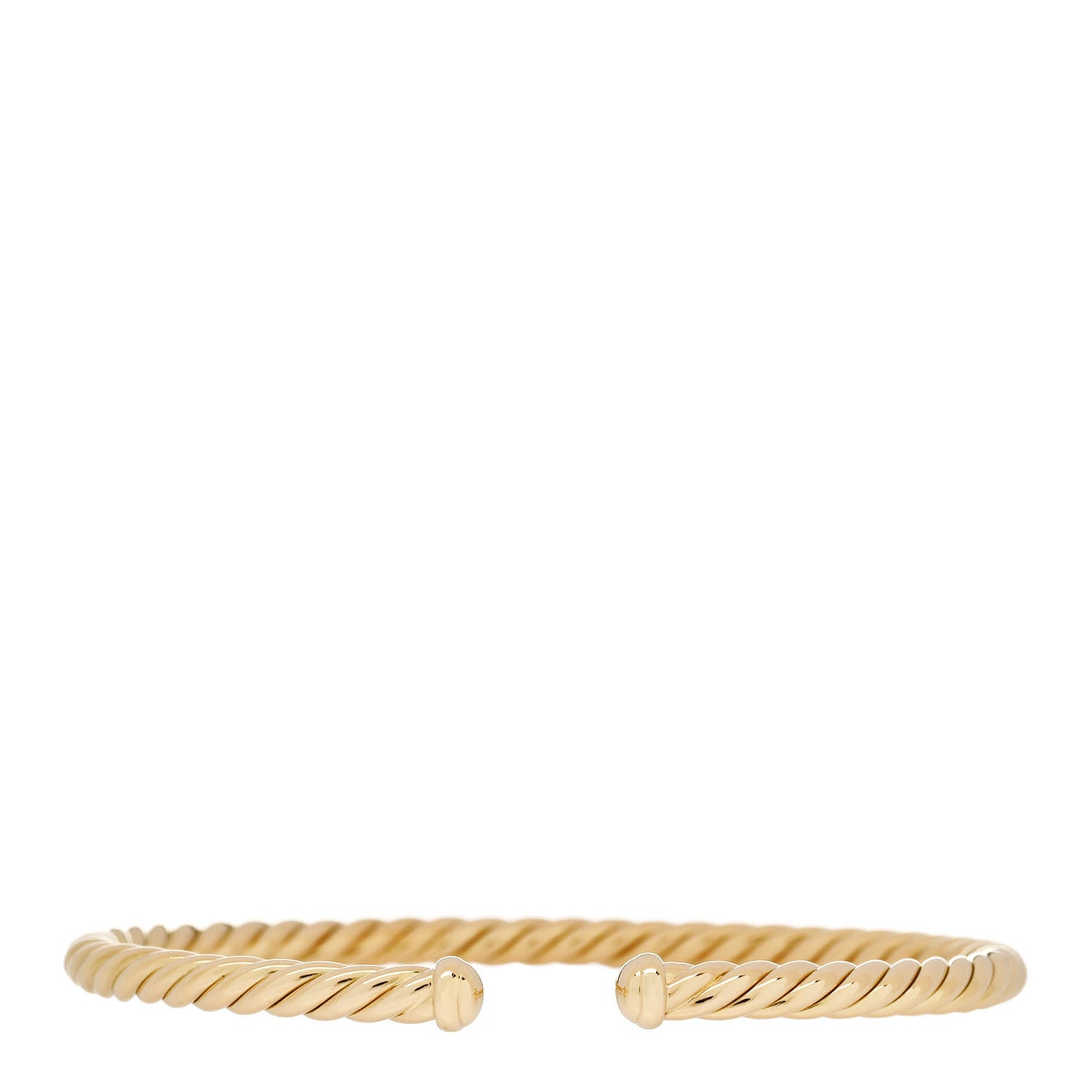 David Yurman 18K Yellow Gold 4mm Cablespira Bracelet 1 of 4