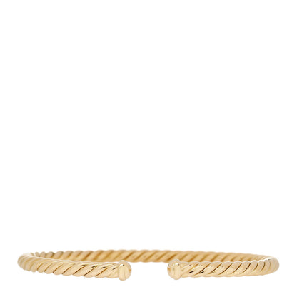 David Yurman 18K Yellow Gold 4mm Cablespira Bracelet 1 of 4