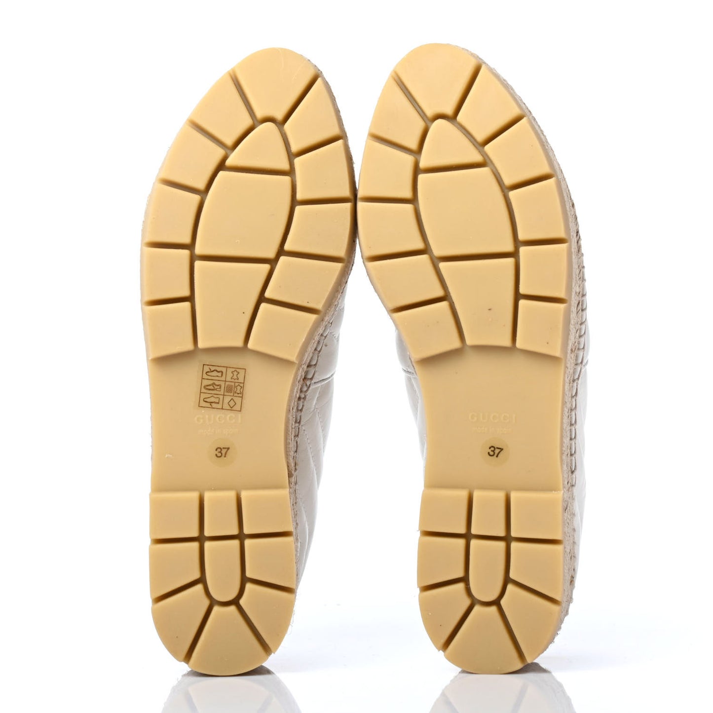 Nappa Matelasse GG Marmont Platform Espadrilles 37 Great White