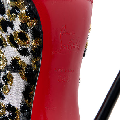 Christian Louboutin Leopard Chiffon Pigalle Follies 120 Pumps 38.5 Gold 6 of 8