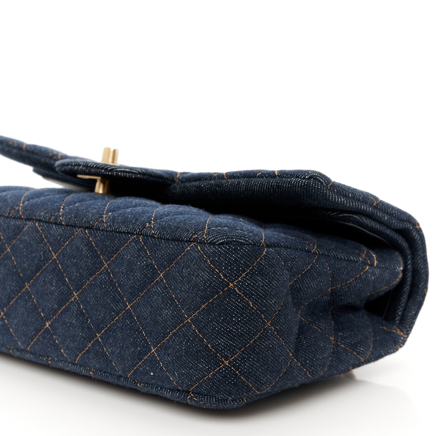 Chanel Denim Quilted Medium Double Flap Dark Blue 11 of 11