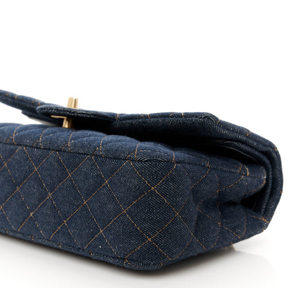 Chanel Denim Quilted Medium Double Flap Dark Blue 11 of 11