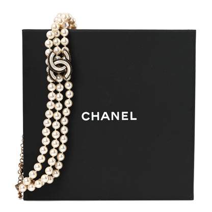 Chanel Pearl CC Multi Strand Choker Necklace White Gold 5 of 5