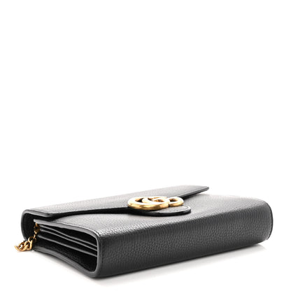 Gucci Calfskin GG Marmont Chain Wallet Black 4 of 11