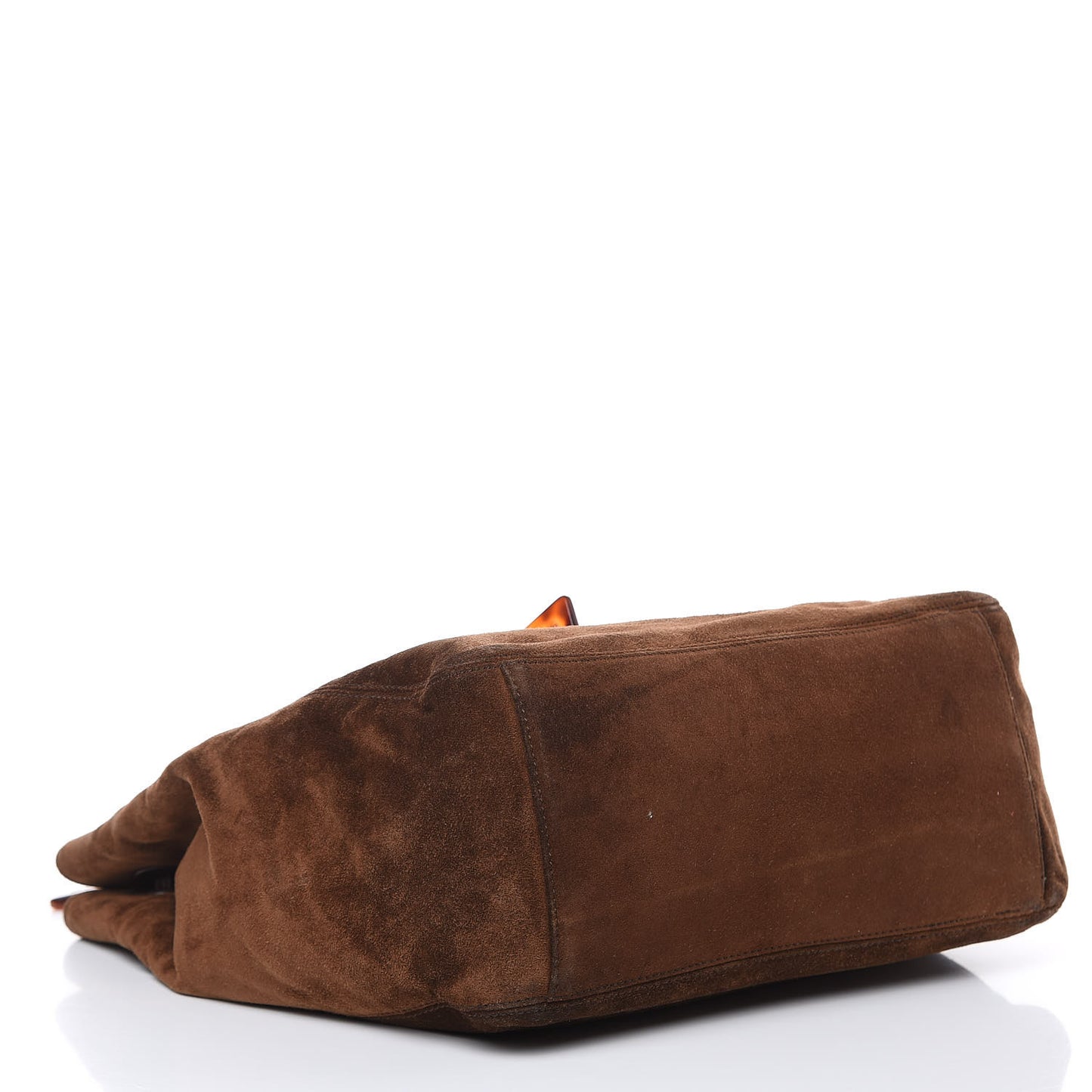 Suede Tortoise CC Drawstring Tote Brown
