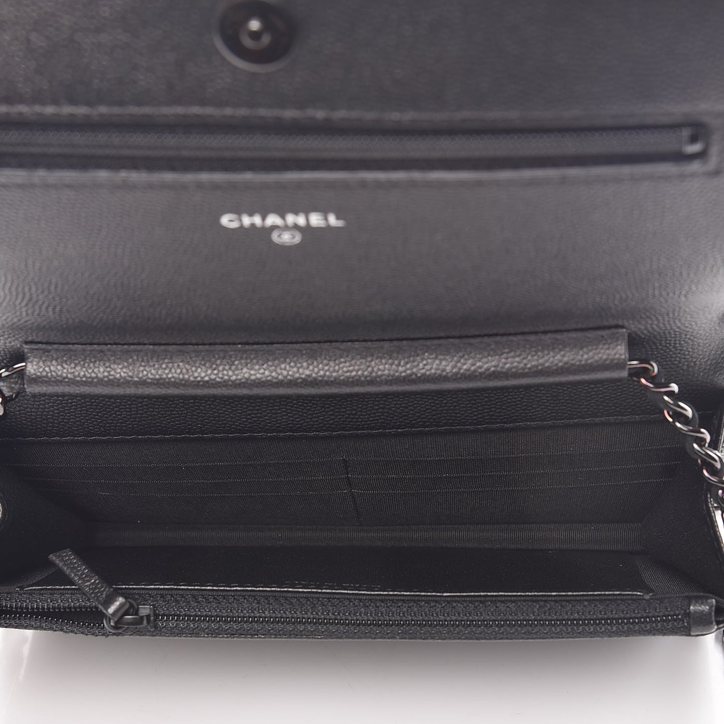 Caviar Quilted Boy Wallet On Chain WOC So Black