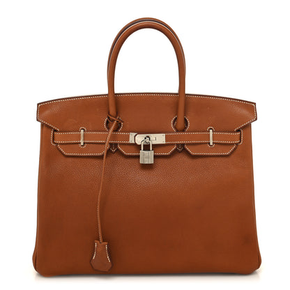 Hermes Natural Barenia Faubourg Birkin 35 Fauve 1 of 15