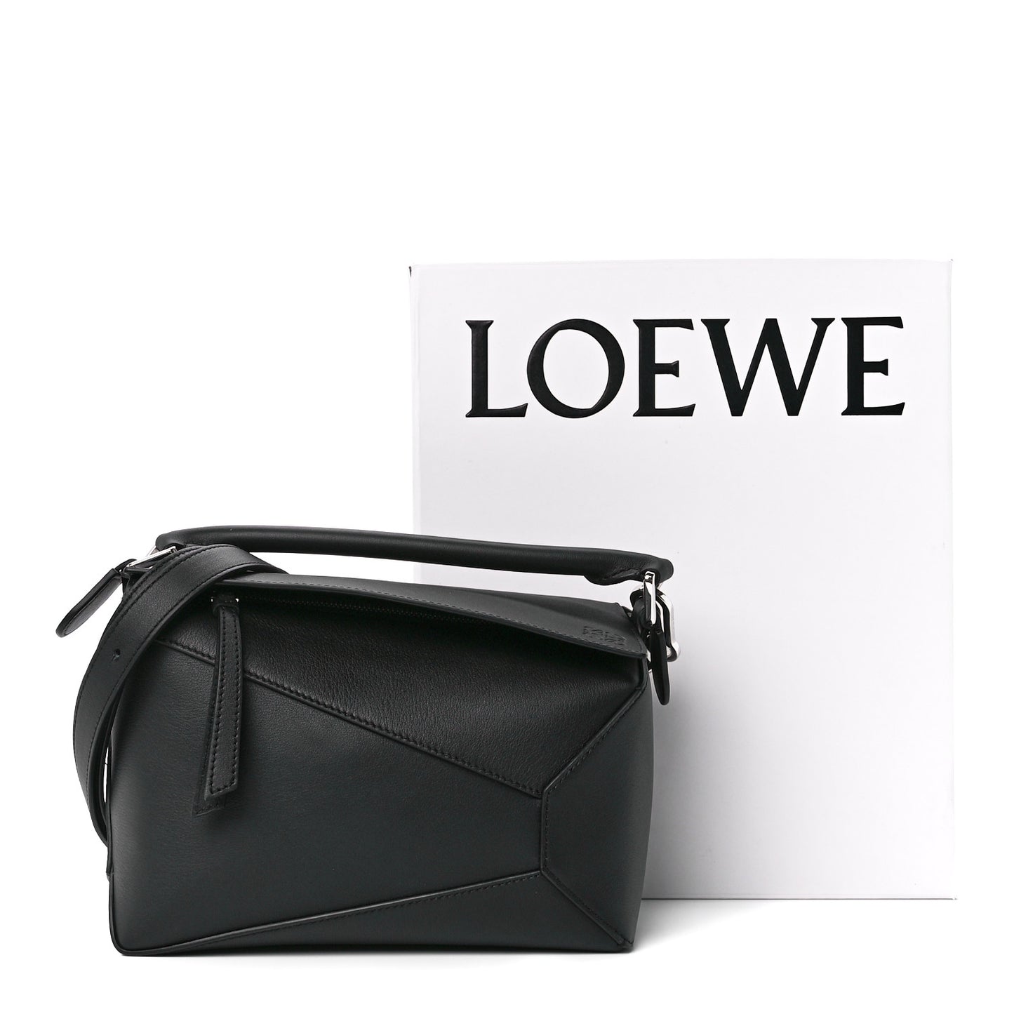 Calfskin Small Puzzle Bag Black