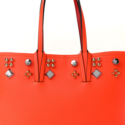 Christian Louboutin Calfskin Empire Spike Studded East West Cabata Tote Orange 9 of 11