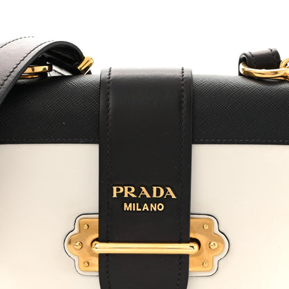 Prada City Calf Saffiano Cahier Bag Talco Black 7 of 9