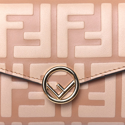 Fendi Vitello Termolagoon F is Fendi FF 1974 Embossed Continental Envelope Wallet On Chain Miele Scuro 16 of 16
