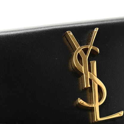 Saint Laurent Smooth Shiny Calfskin Monogram Uptown Pouch Black 8 of 10