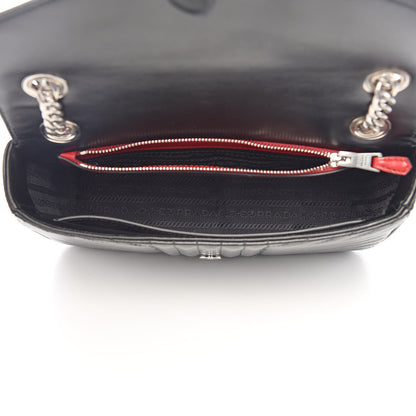 Prada Soft Calf Impunture Diagramme Flap Black 5 of 9
