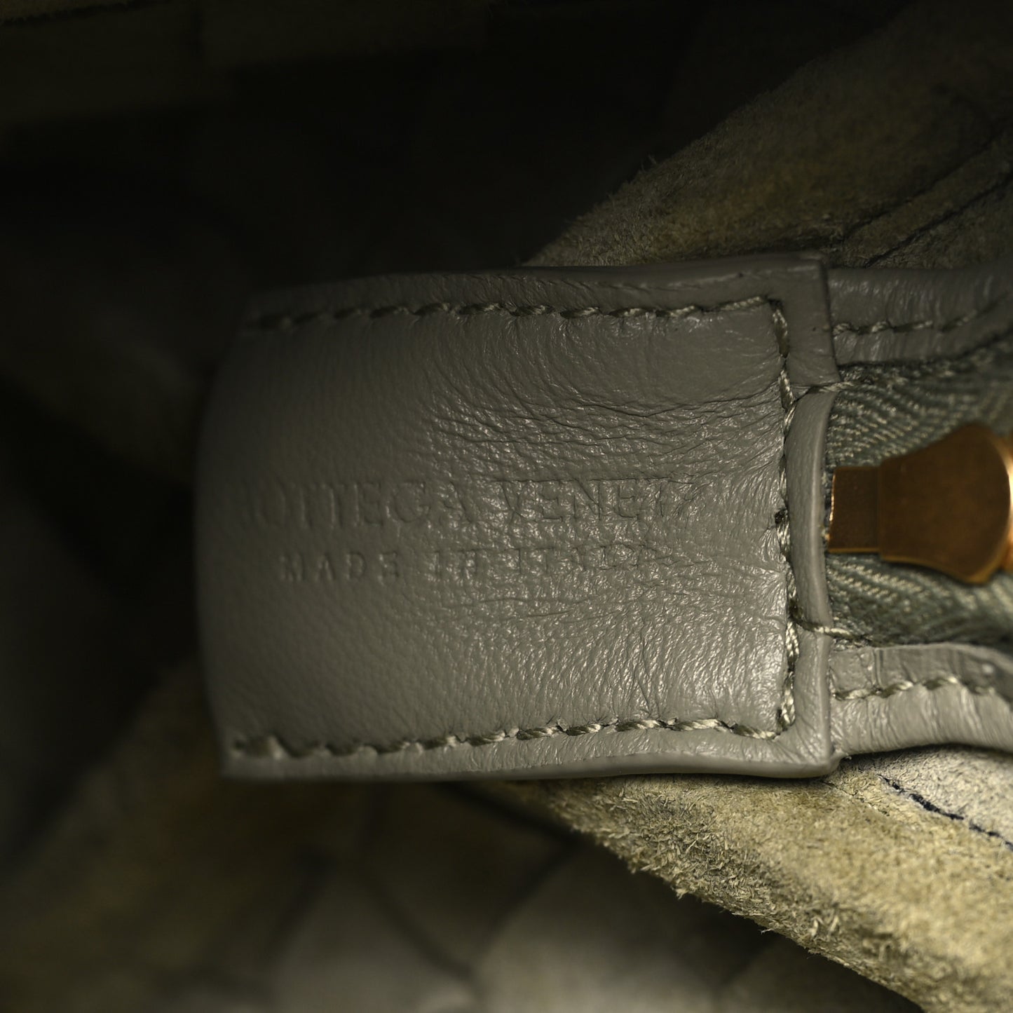 Nappa Intrecciato Mini Loop Camera Bag Travertine