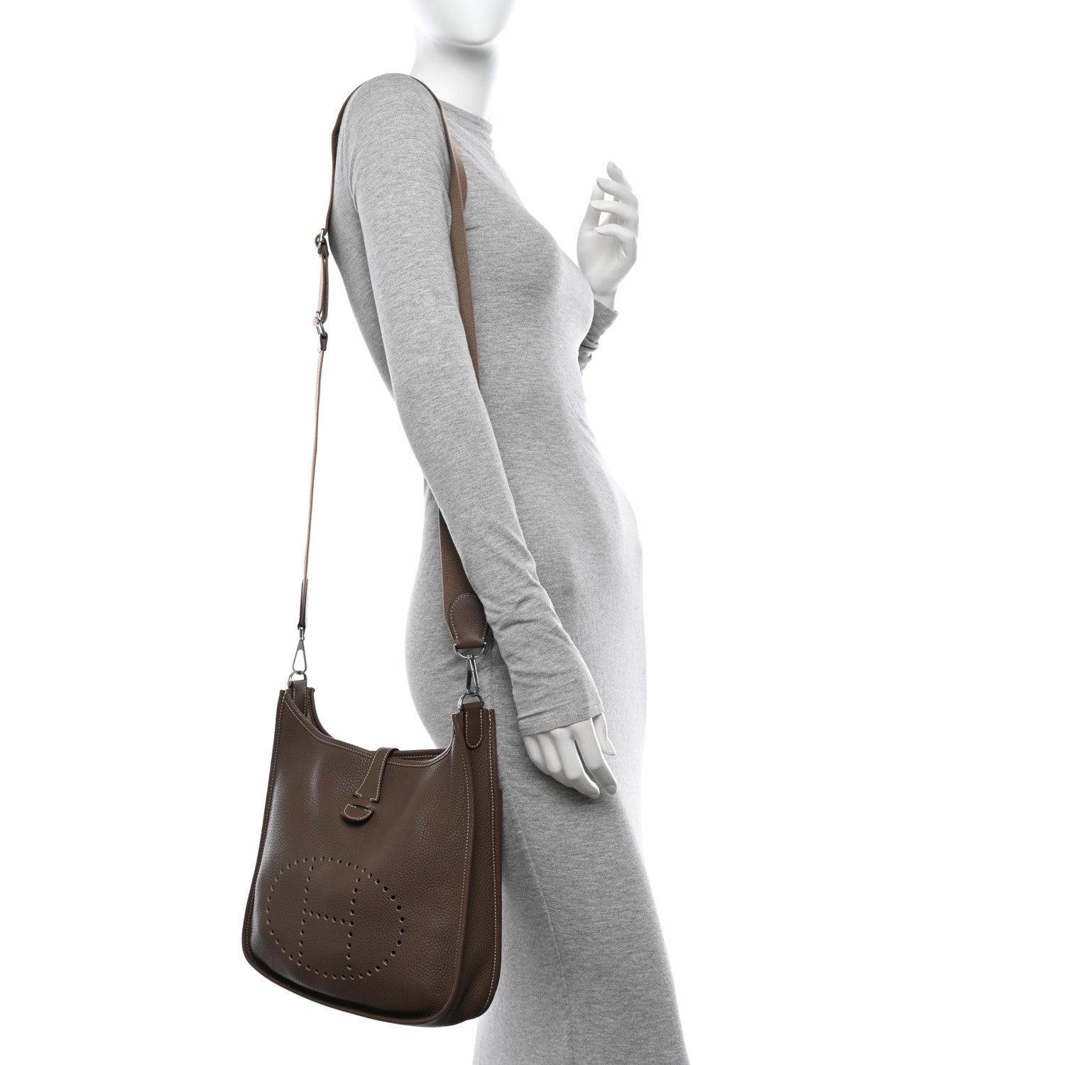 Hermes Taurillon Clemence Evelyne III PM Etoupe 2 of 11