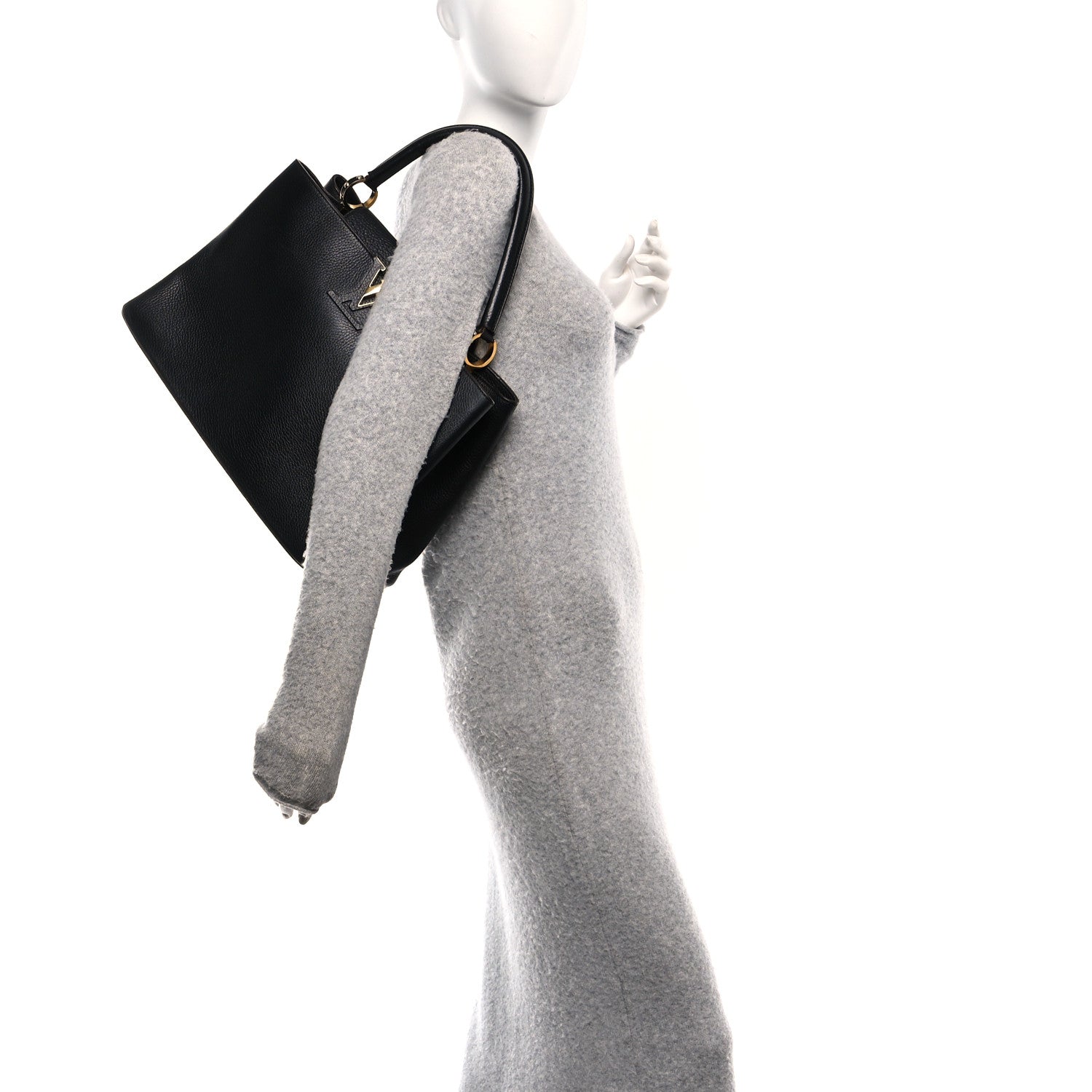 Louis Vuitton Taurillon Capucines GM Black 2 of 9