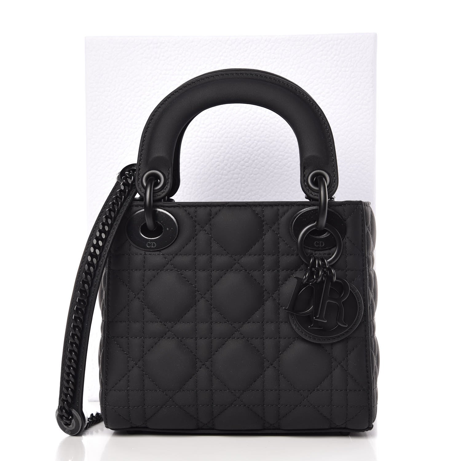Christian Dior Ultra Matte Calfskin Cannage Mini Lady Dior Black 8 of 8