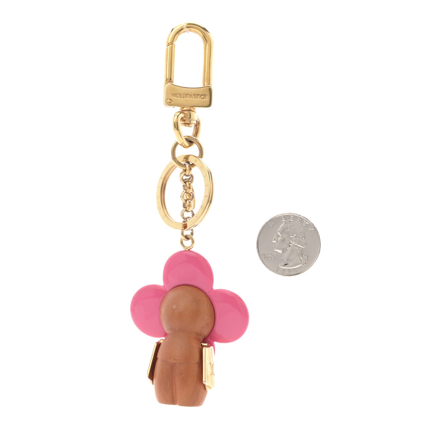 Louis Vuitton Wood Monogram Vivienne Puppet Bag Charm Key Holder Pink 2 of 5