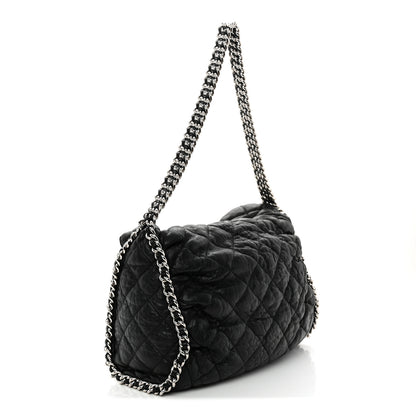 Chanel Washed Lambskin Chain Around Hobo Black 3 of 12