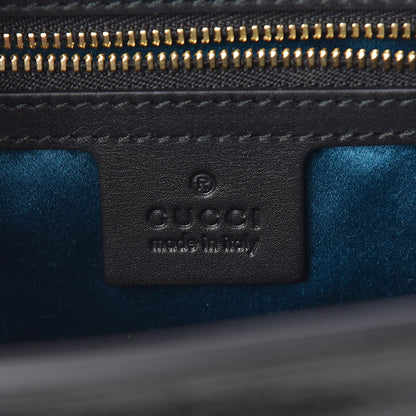 Gucci Suede Patent Web Dragon Embroidered Medium Ophidia Chain Shoulder Bag Blue Multicolor Black 6 of 10