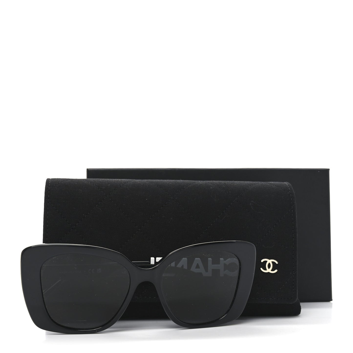 Acetate Strass Square Sunglasses 5422-B-A Black White