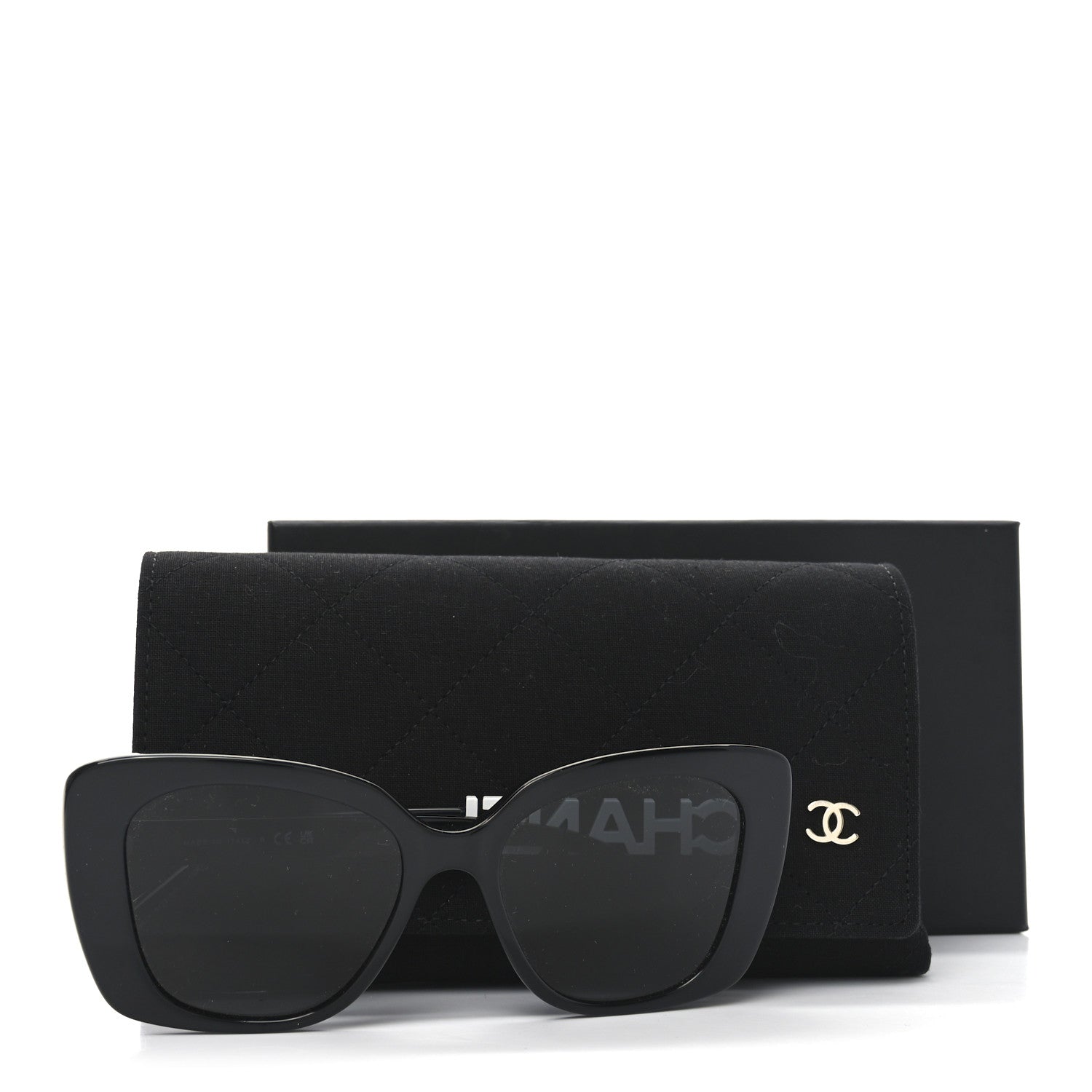 Chanel Acetate Strass Square Sunglasses 5422-B-A Black White 7 of 7