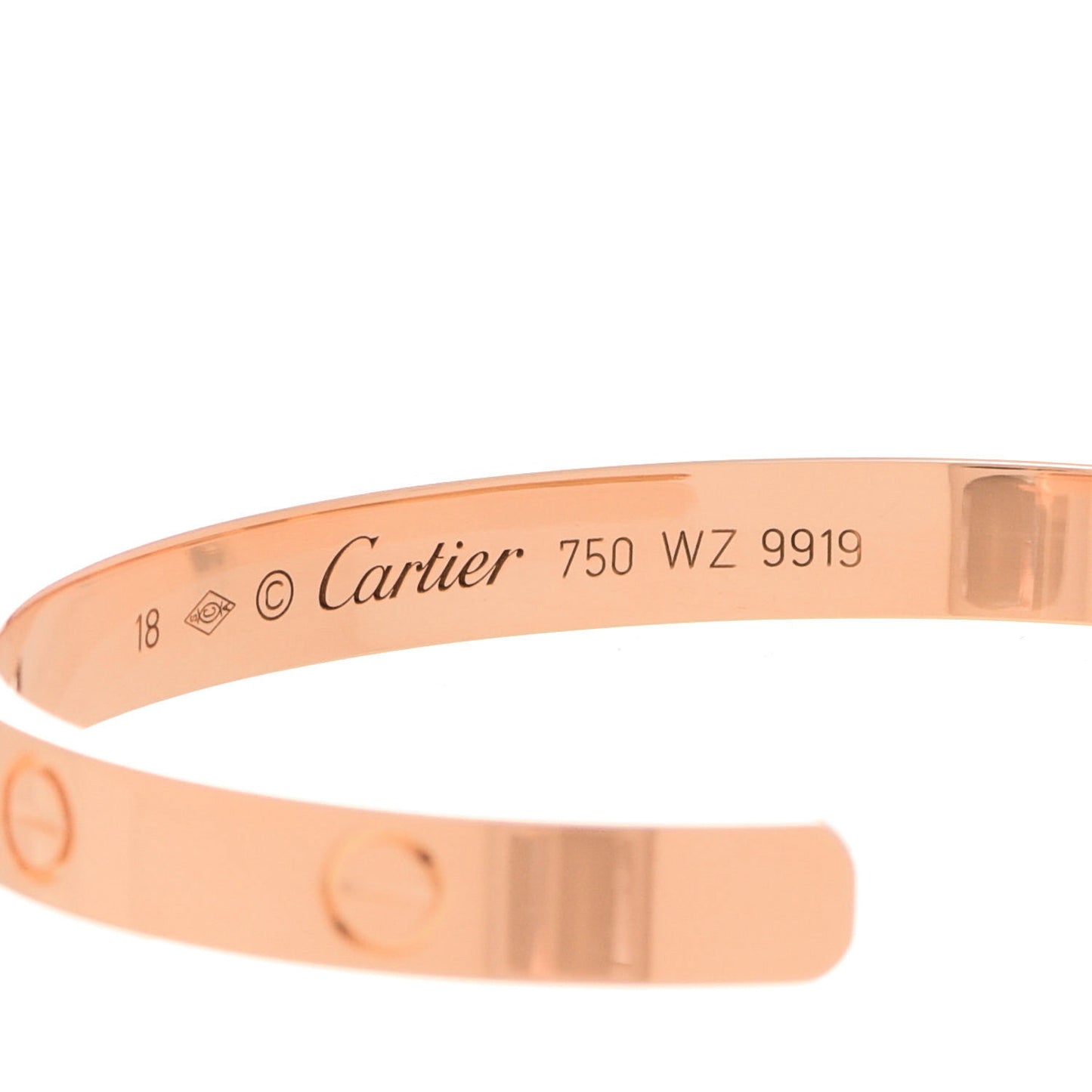 18K Pink Gold LOVE Cuff Bracelet 18