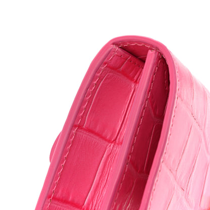 Jacquemus Calfskin Crocodile Embossed La Ceinture Bello Double Tour Belt Bag Pink 12 of 12