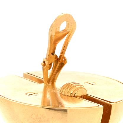 Saint Laurent Brass Double Half Ball Clip On Earrings Gold 5 of 5