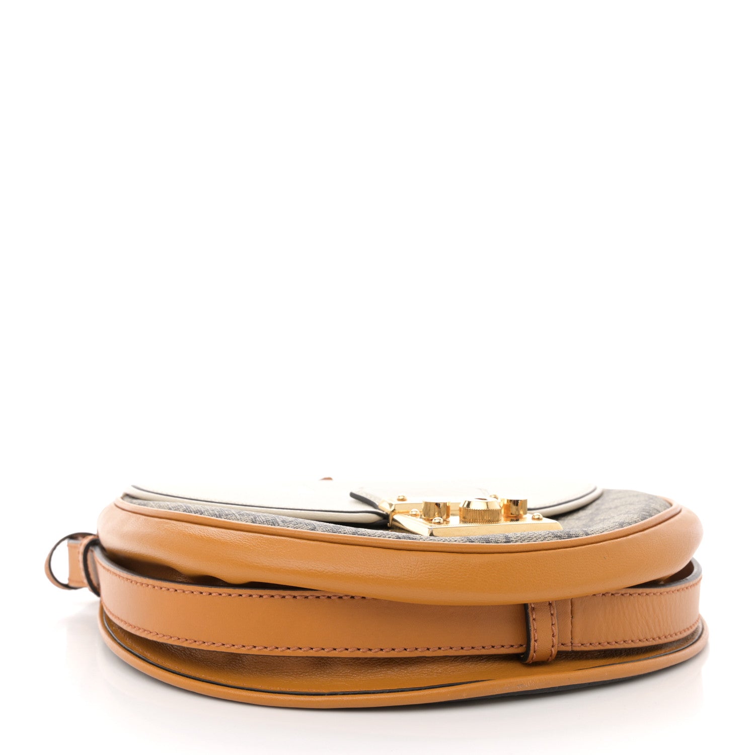 Gucci GG Supreme Monogram Calfskin Small Padlock Messenger Shoulder Bag Beige Mystic White Sun Oil 4 of 13