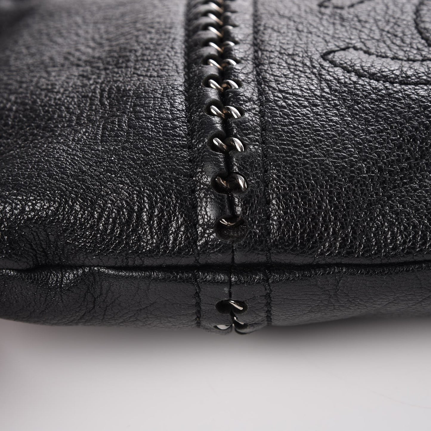 Deerskin Luxe Ligne North South Tote Black
