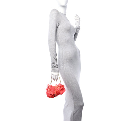Christian Dior Silk Petal Applique Mini Saddle Orange 2 of 11