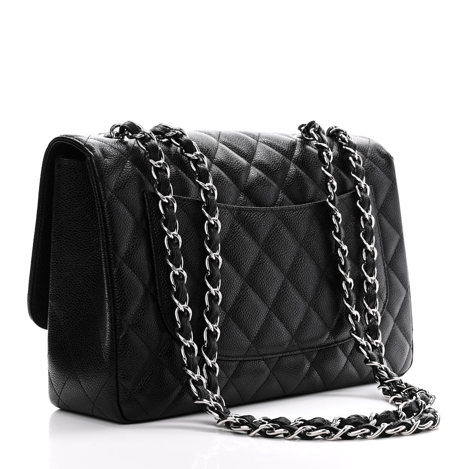 Chanel Caviar Quilted Jumbo Single Flap Black 3 of 10