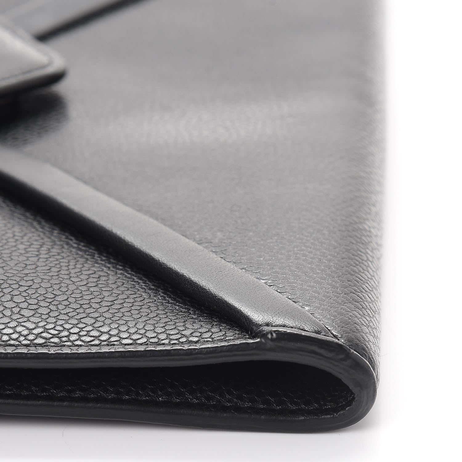 Chanel Lambskin Metallic Calfskin Cocomail Envelope Clutch Black Charcoal 9 of 12