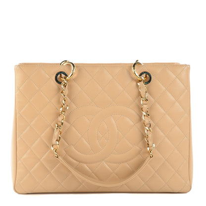 Chanel Caviar Quilted Grand Shopping Tote GST Beige Clair 1 of 8
