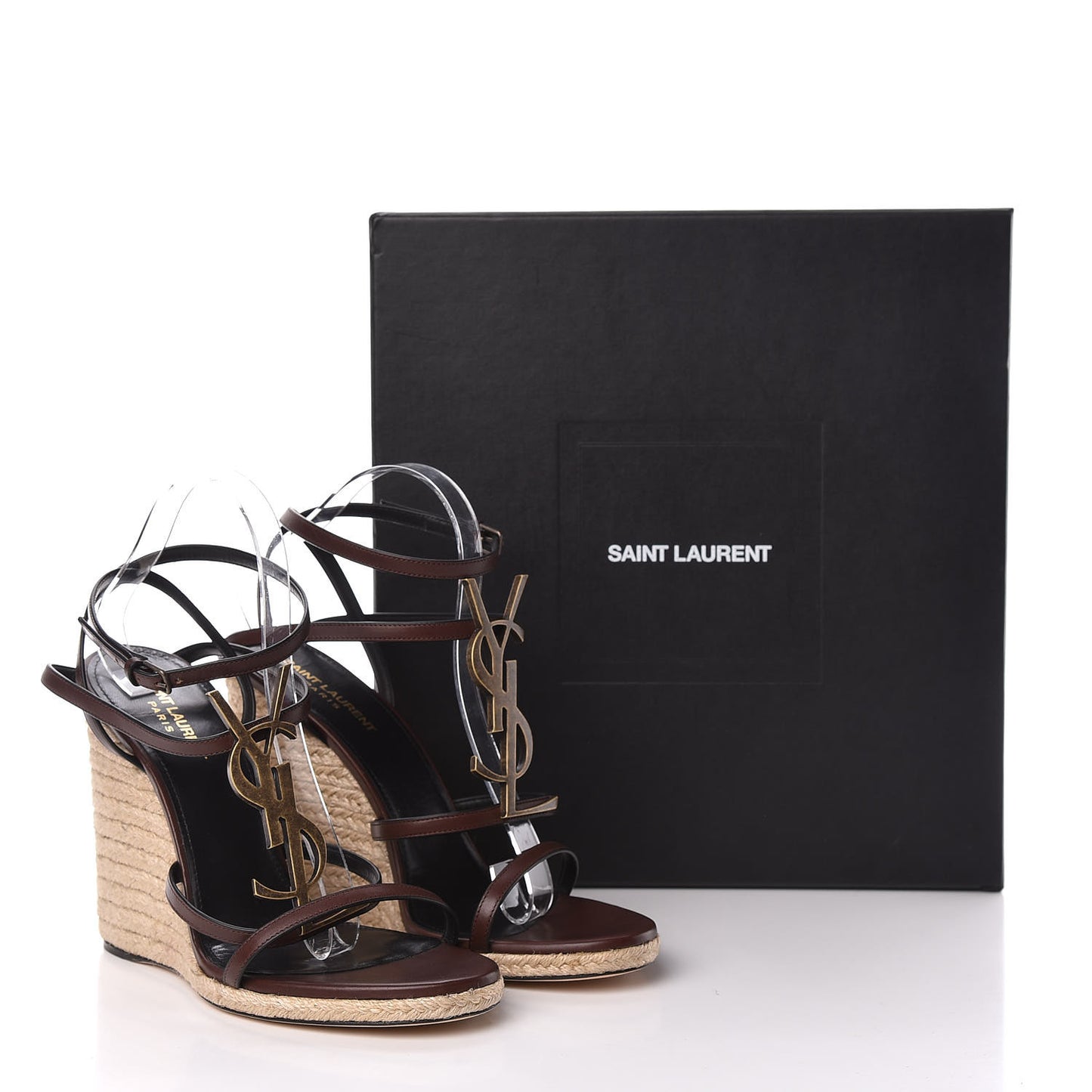 Calfskin Cassandra Espadrille 105 Wedges 41.5 Chocolate