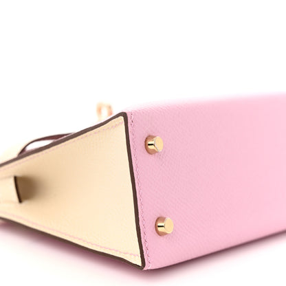 Hermes Epsom Horseshoe Mini Kelly Sellier 20 Mauve Sylvestre Craie 9 of 11