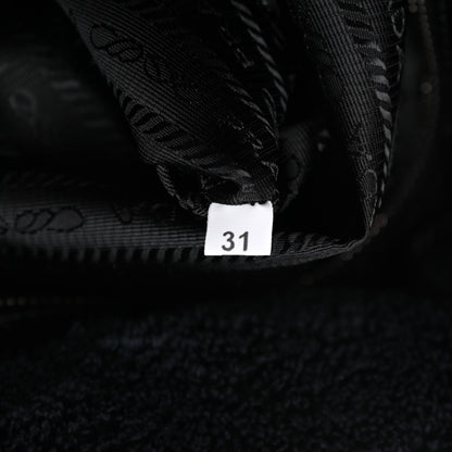 Prada Terry Cloth Tote Bag Black White 7 of 10
