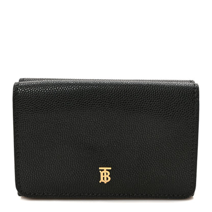 Burberry Grained Calfskin TB Compact Tri-Fold Wallet Black 1 of 6