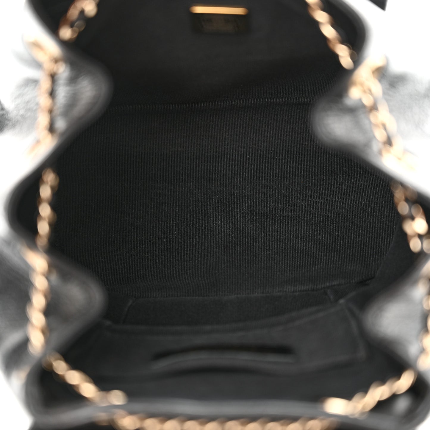 Glazed Aged Calfskin Quilted Small Duma Drawstring Backpack Black
