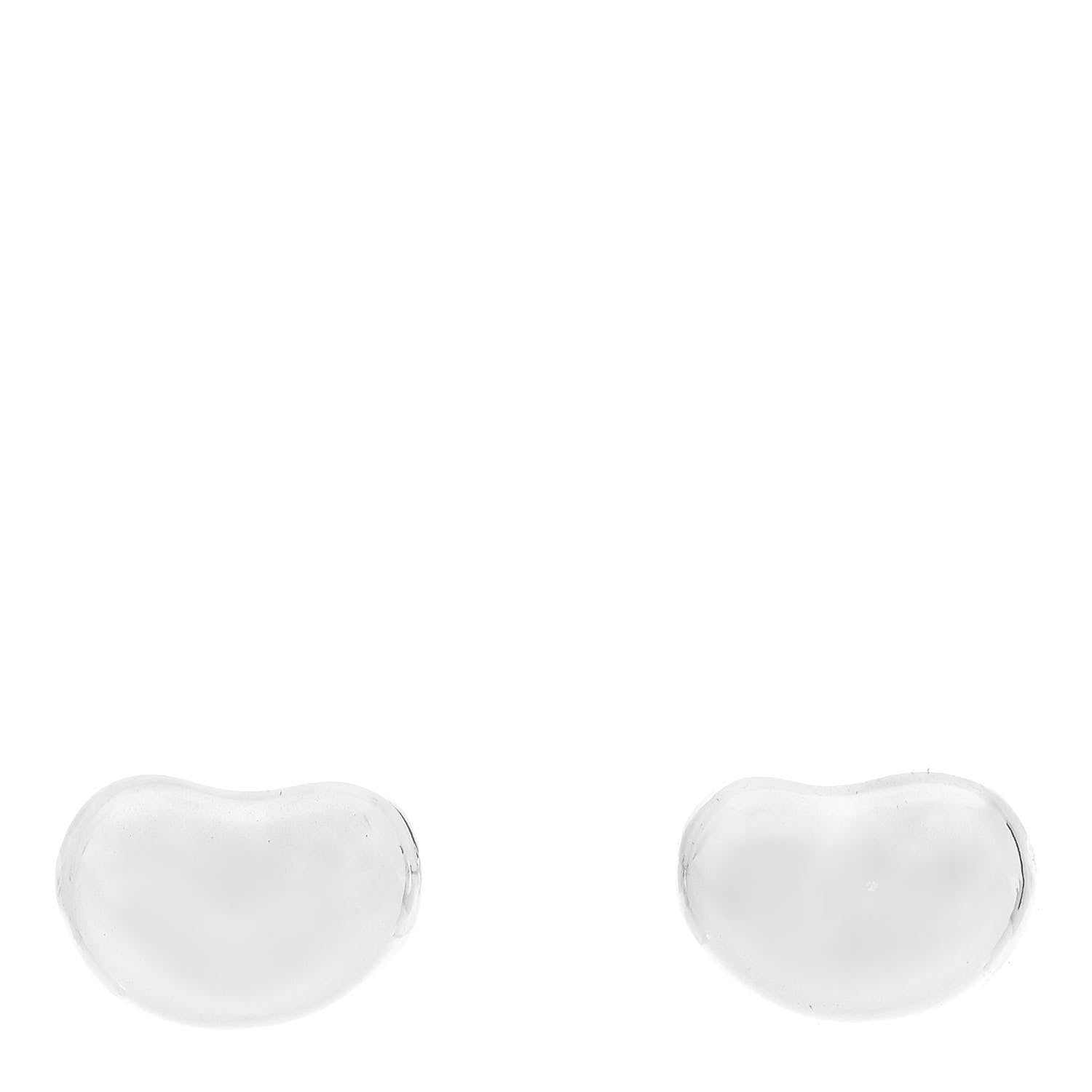 Tiffany Sterling Silver 9mm Elsa Peretti Bean Earrings 1 of 4