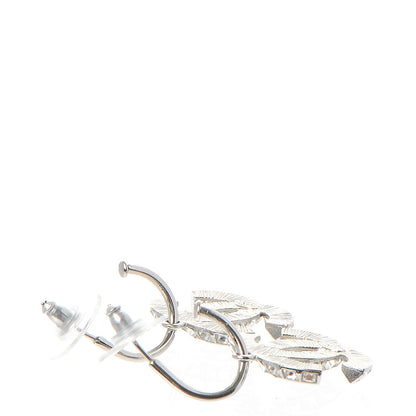 Chanel Baguette Crystal CC Dangle Earrings Silver 4 of 6