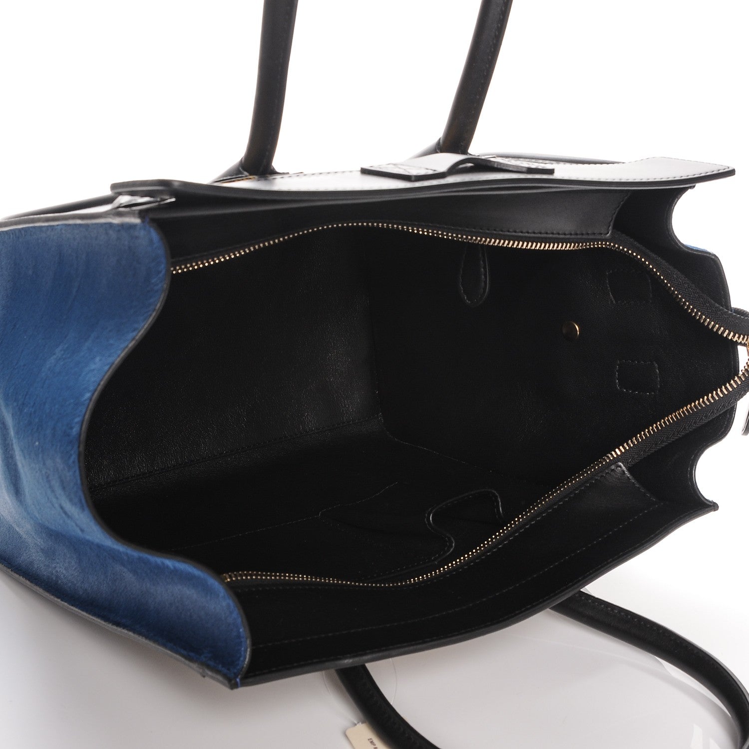 Celine Pony Hair Mini Tri-Color Luggage Royal Blue 5 of 6