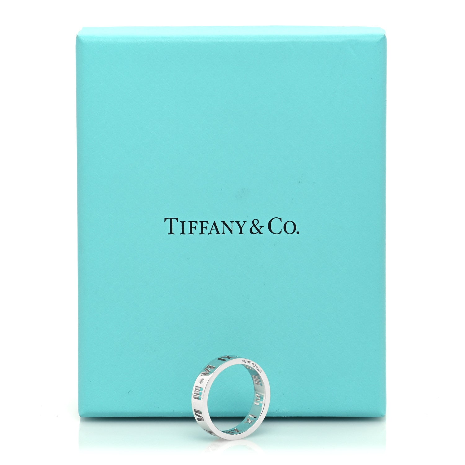 Tiffany 18K White Gold Diamond Wide Atlas Pierced Ring 54 6.75 5 of 5