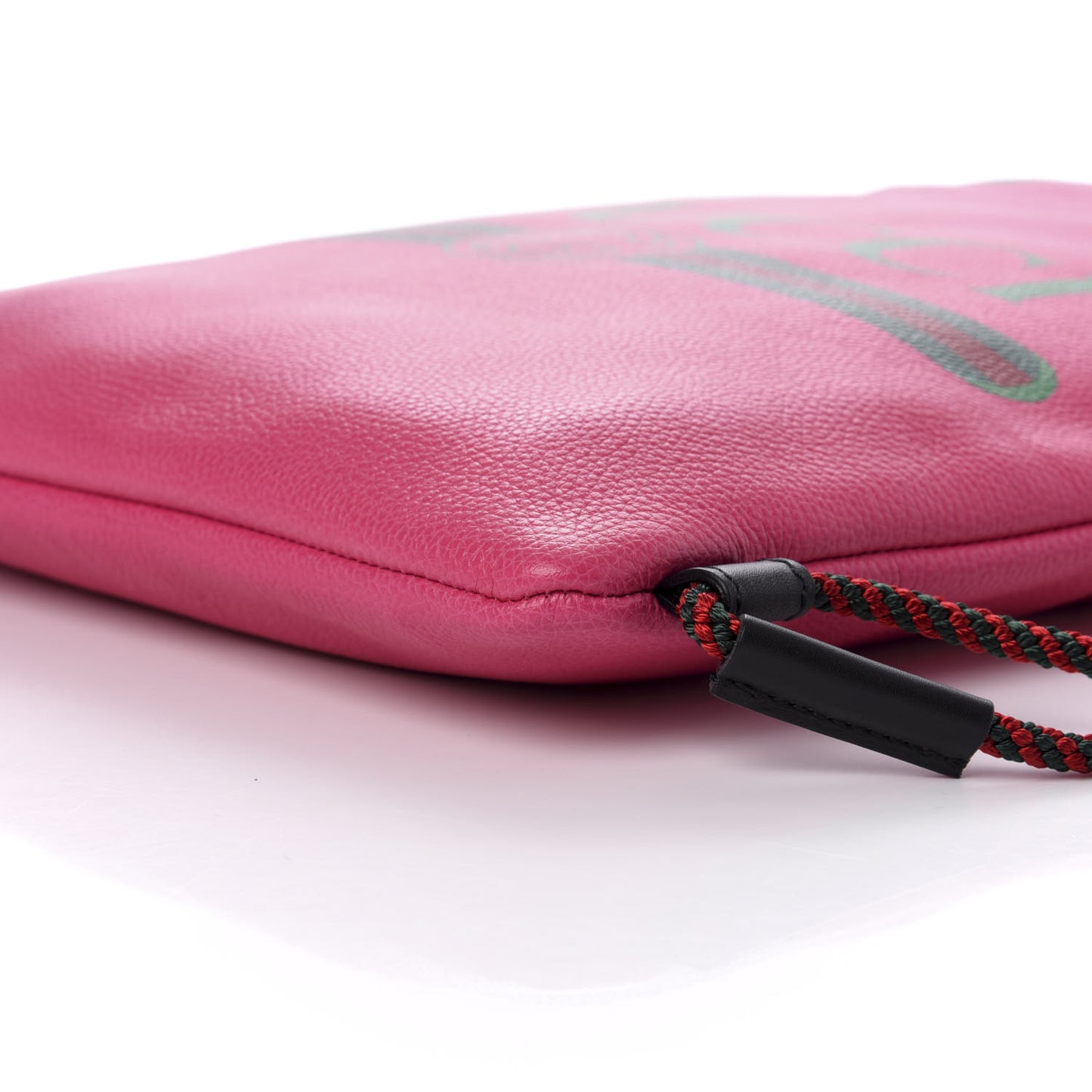 Grained Calfskin Logo Drawstring Backpack Box Pink Green Black
