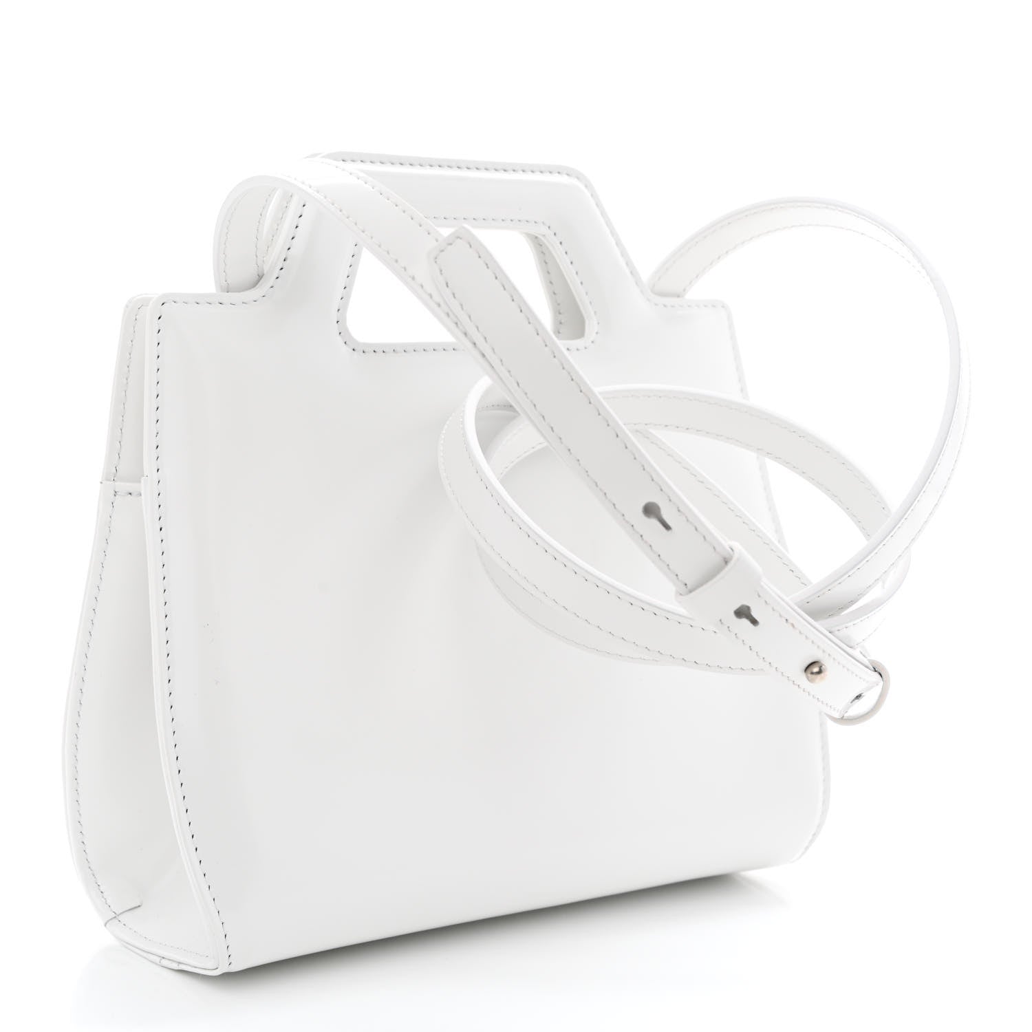 Salvatore Ferragamo Brushed Calfskin Mini Wanda Top Handle Bag Optic White 3 of 11