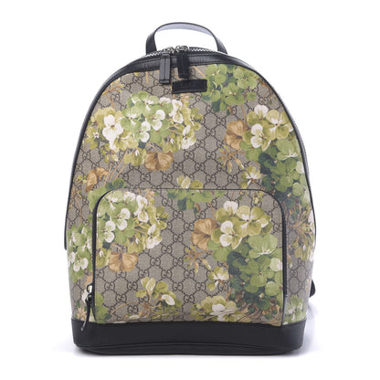Gucci GG Supreme Monogram Blooms Medium Day Backpack Beige New Military Black 1 of 9